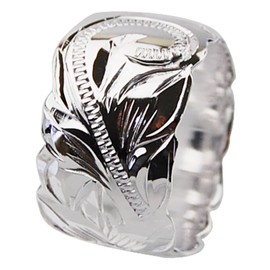 [BreezyIsland] Hawaiian Jewelry Ring, Ring, Cutout, Thick, 0.5 inch (12 mm) Width, Sterling Silver, No Gemstone