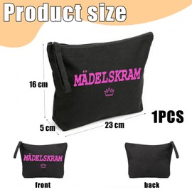 Scinzene Kleine Kosmetiktasche Klein Schminktasche Schwarz Krimskrams Kulturtasche mit SpruchOrganizer Kosmetiktasche für Damen Frauen Mama Freundinnen Geschenk für JGA Braut Team Kolleginnen