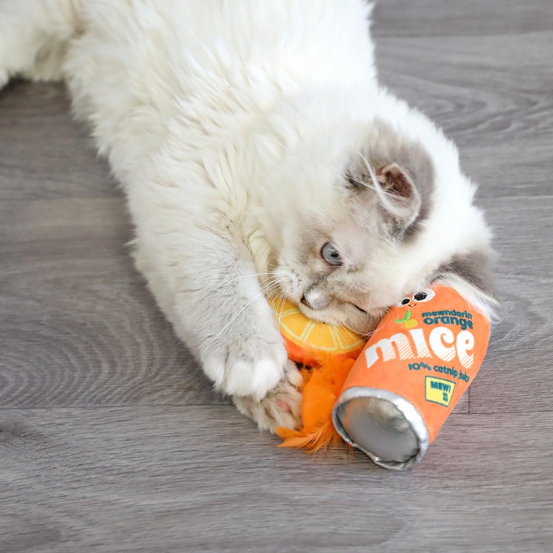 Mad Cat Orange Mice Soda Catnip + silvervine cat Toy