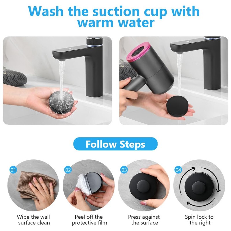 flintronic 4 Pcs Vacuum Suction Cup Hooks, Waterproof Reusable Heavy