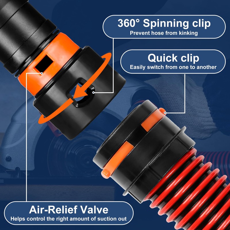 Donhallstar 1/4 Inch Dust Extractor Hose ，Shop Vac Hose Kit