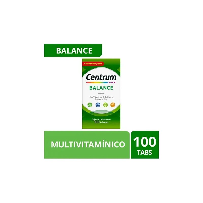 Multivitamínico Balance con fórmulas especializadas 100 Tabletas Centrum