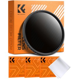 K&F CONCEPT 82mm Variable ND Filter ND2-ND400 Neutral Density Filter Ultra Thin Camera Filter + Microfiber Cloth (82mm ND Filter) NANO-B Series