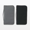 MUJI OHCA3A2S Polyester Passport Case with Clear Pocket, Black, Approx.