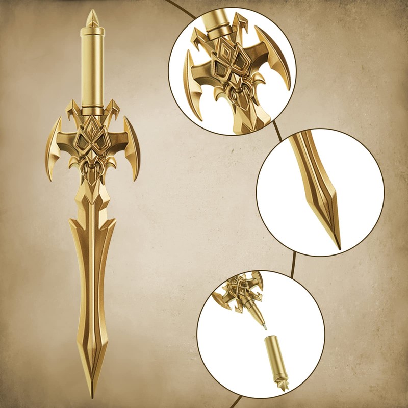 Zonon 12 Pack Ancient Sword Pens Set Fun Novelty Dragon