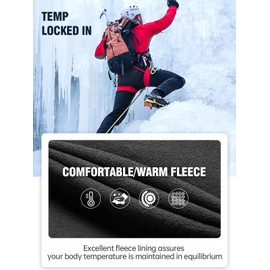 FREE SOLDIER Men's Outdoor Softshell Fleece Lined Cargo Pants Snow Ski Hiking Pants with Belt (Black 38W/30L)