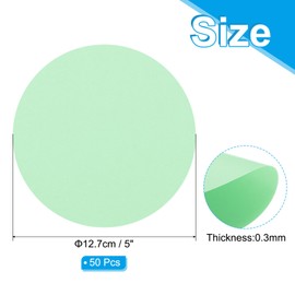 PATIKIL 5inch Circle Card Stock, 50Pcs Round Shape Cutouts Paper Thick Cardstock Coaster for DIY Craft Projects Classroom Bulletin Board Decor, Light Green