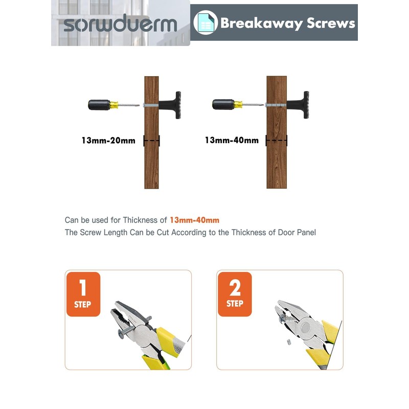 SORWDUERM 2 Pack Black Cabinet Knobs Square Drawer Pulls Bathroom