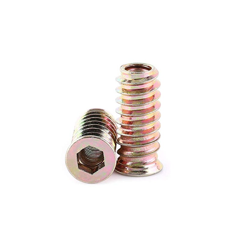 20Pcs Carbon Steel Hex Socket Drive Insert Nuts Zinc Plated