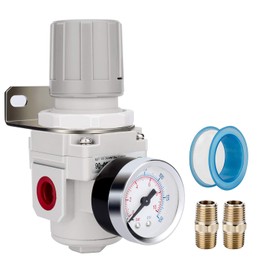 NANPU 3/4" NPT Air Regulator for Compressed Air System, 150 psi Steel-Protected Gauge