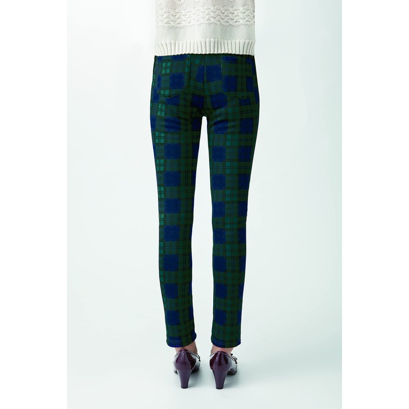 Cervin Fleece Lined Leggings Pants Like a Blanket, Green Check