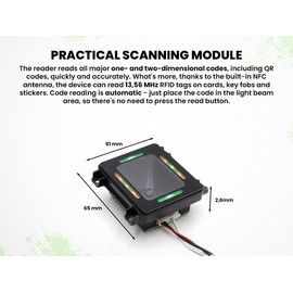 Scanning Module Embedded 1D/2D & QR Code Stationary Barcode Scanner RFID Reader RS232 Interface Compact Design CMOS Matrix Integrated HDWR HD-SM820