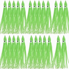 Squid Skirts Fishing Lures Saltwater Octopus Skirts Soft Trolling Lures Glow Lures Saltwater Octopus Squid Skirts Soft Octopus Bait for Bass Trout Fishing