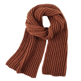Pesaat Women Long Scarf Winter Men Knit Scarves Fashion Ladies Scarf Warm Shawl Warps Solid Chunky Cable Knitted Scarf for Women Mens (Coffee)