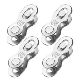 sourcing map 4pcs Bicycle Missing Link 12 Speed Reusable Steel Bicycle Chain Link Connector Quick Link Bicycle Chain Coupling for Mountain Bikes Road Bicycle Chain Replacement, Silver