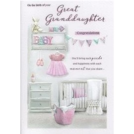 ICG On The Birth Of Your Great Granddaughter Congratulations Baby Card