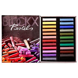 Blockx 49919 Artist Pastel Chalks Set Landscape Brilliant Shades in Fine Cardboard Handmade with Pure Pigments Bright High Coverage Colourful 24 Colours