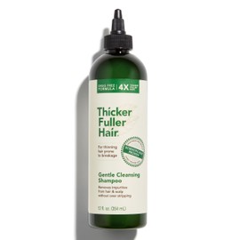 Thicker Fuller Hair Gentle Cleansing Shampoo - Hair Thickening, Clarifying Shampoo - Lightweight, Natural Formula with Rosemary and Coffee Oil - 12 oz