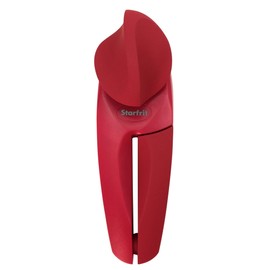 Starfrit MightiCan Can Opener - Safe - Holds Lid and Leaves No Sharp Edges on Lid - 3 Year Warranty - Comfort Grip - Heavy Duty Non-Slip Knob - Red