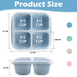 4 Pack Snack Containers, Snack Box with 4 Compartments Bento Lunch Box for Adults and Kids Reusable Meal Prep Lunch Containers Divided Food Storage Containers with Transparent Lids for School Work