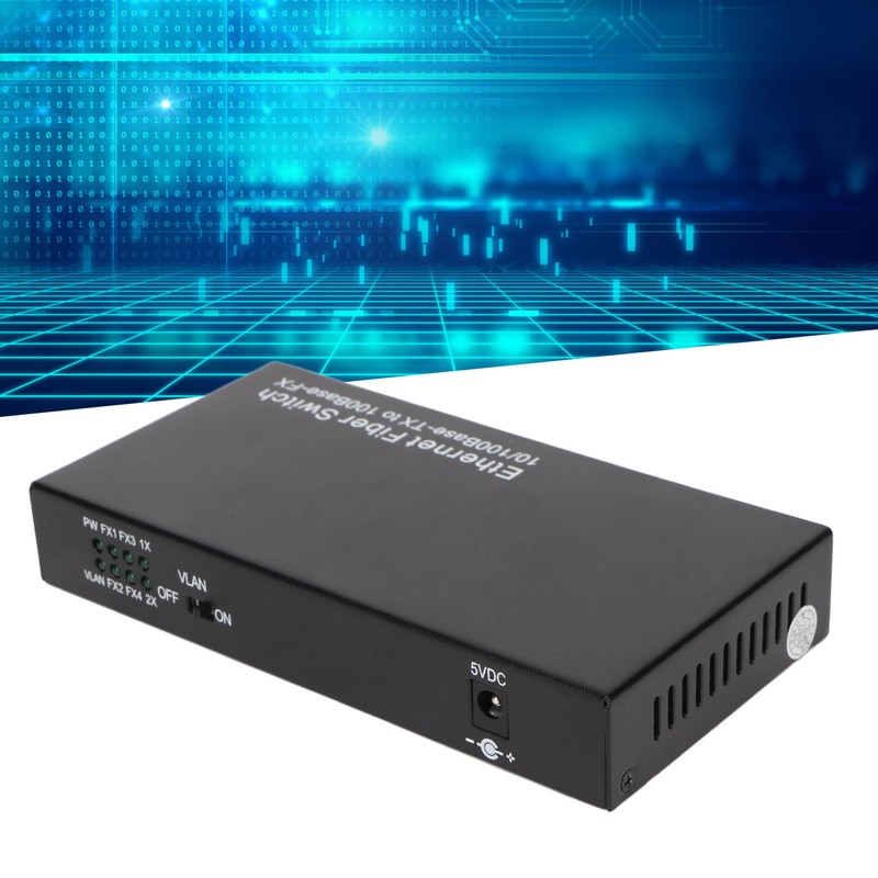 Ethernet Optical Switch 6 Ports 10 100Mbps RX1550 Tx1310nm LED