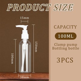 3 Pcs Lotion Bottles, Portable Lotion Dispensing Bottles, 100Ml Pump Dispenser, Mini Soap Dispenser, Press To Dispense Pump Bottle, Reusable Lotion Bottle