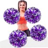 Cheerleading Pom with Handle Bulk Metallic Foil Plastic 4PCS Poms