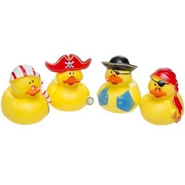 Schnooridoo 4 x Pirate Bath Duck Pirate Rubber Duck Bath Toy Kids Pool