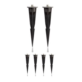 ledscom.de 6 Pieces Garden Ground Spike, for Garden Lights, Black, 17cm, 45mm Ø