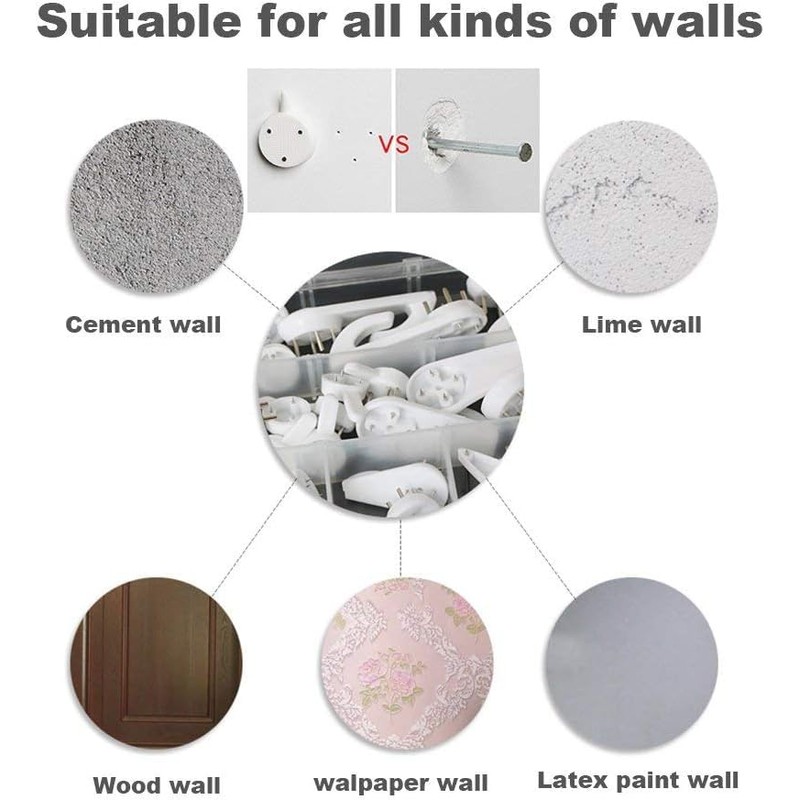 Invisible Wall Hooks with Nail Screws, No Trace Hanging Solution,