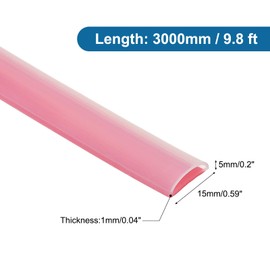 PATIKIL Silicone Weather Stripping Door Seal, 9.8 ft D Shape Weather Stripping Self Adhesive Door Seal Strip for Door Frame, Window Sealing, Large Gap, 0.59" Wx0.04 Tx0.2 H, Clear/Red