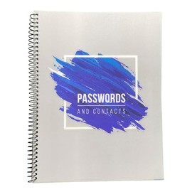 RE-FOCUS THE CREATIVE OFFICE Large Password Keeper Book, Blue, Case Pack of 10