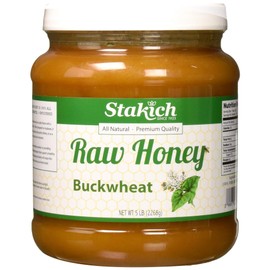 Stakich Buckwheat Antioxidant Raw Honey - Pure, Unprocessed, Unheated, Kosher (5 Pound)