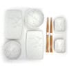 Happy Sales 8 Piece Japanese Cherry Blossom Dinnerware Set, White