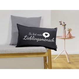 Favourite Person Cushion Black 25 x 45 cm Made in Germany Ökotex 100