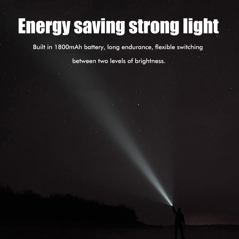 Portable Hand Crank Flashlight with Alarm FM Radio Function 1800mAh