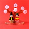 Four Cart Cute Glass Hinamatsuri Doll with Peach Incense Hina
