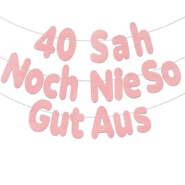 40th Birthday Decoration, 40 Never Look So Good, Glitter Rose Gold 40th Birthday Banner, Funny 40th Birthday Decorations for Women 40 Years, Happy 40th Birthday Party Supplies