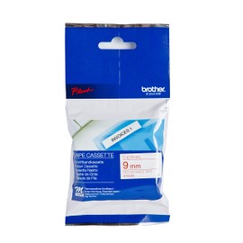 Brother MK-222BZ Labelling Tape Cassette, Red on White, 9 mm (W) x 8 m (L), Brother Genuine Supplies