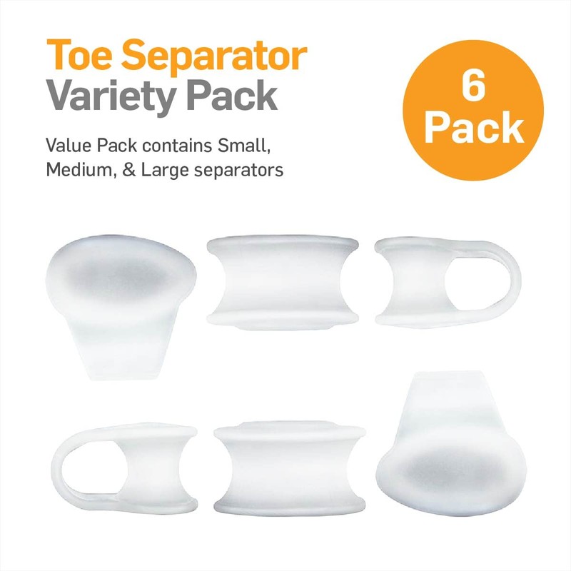 NatraCure Gel Toe Separators (w/Loop) Variety 6 Pack - (Size: