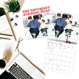 Graphique 2025 Saturday Evening Post Mini Wall Calendar | 7” x 7” | Thick Paper | Home & Office Organizer | Large Monthly Grid | 3 Languages & Marked Holidays | 4 Month Preview Page for 2026