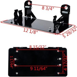 Milageto License Plate Bracket Metal Accessories with 8 3/4" Mounting Hole Flip up for Roller Fairlead 30.5x15cm Easily Install