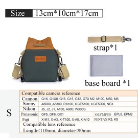 Hosoncovy Digital Camera Bundle Bag Storage Bag Travel Case Single Shoulder Camera Bag Camera Case for Canon Nikon Sony SLR DSLR Small Micro Cameras and Telephoto Lens Camera (Green, S)