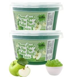Fusion Select 2 Packs Green Apple Boba Bursting Boba Popping Boba Pearls Fruit Tea Snack Toppings