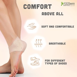 FOOT MATE Heel Pad Gel - 2 Pairs Heel Spur Bandage - Heel Protection for Shoes - Heel Protector - The Perfect Solution for Heel Pain