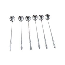 Leadigol 6PCS Long Handle Spoon Mixing Spoon 10-Inch Stainless Steel Spoon Iced Tea Spoons Cocktail Spoon Coffee Spoon Ice Cream Spoon Tableware Mixing Tool