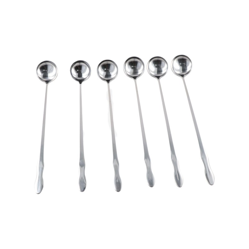 Leadigol 6PCS Long Handle Spoon Mixing Spoon 10-Inch Stainless Steel