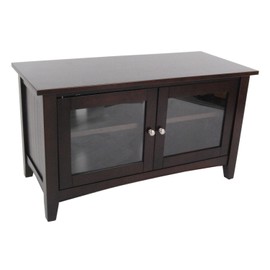 Alaterre Shaker Cottage 36-inch TV Stand with 2 Glass Doors, Espresso