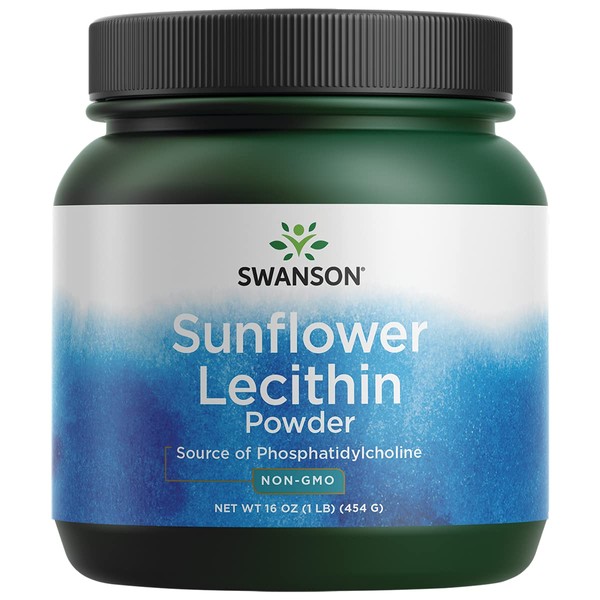 Swanson Sunflower Lecithin Brain Health Nervous System Support Non-GMO Soy-Free Vegetarian 16 oz (1lb) 454 Gram Powder