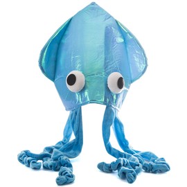Squid Hat - Funny Fun and Crazy Hats in Many Styles - Funny Party Hats (Shiny Blue Squid Hat)